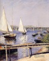 Segelboote in Argenteuil Seestück Gustave Caillebotte